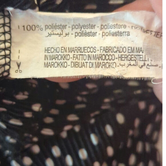 Zara Black & White Polka Dot Printed Blouse Women's Medium Preppy Bohemian Pinup - Picture 7 of 9